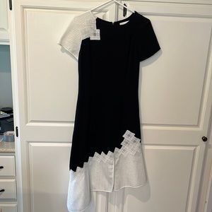 Jonathan Simkhai Mesh-trimmed Crepe dress